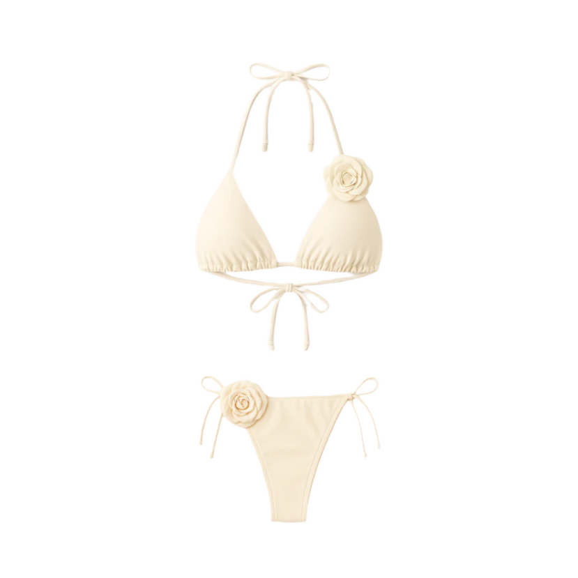 JASMINE Triangle Bikini Off White