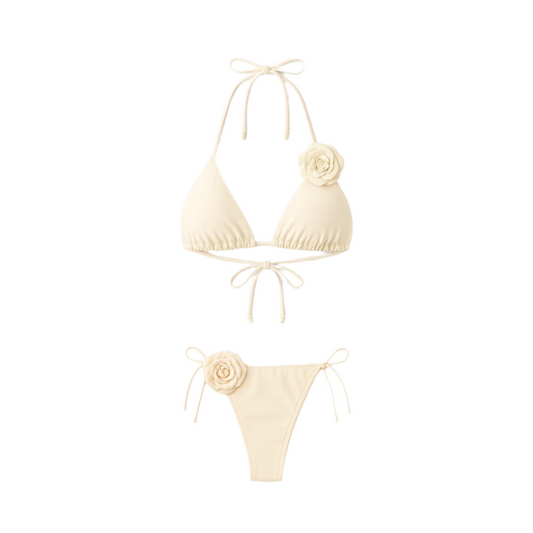 JASMINE Triangle Bikini Off White
