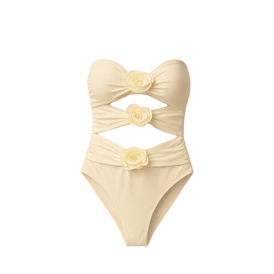 ALICE Strapless Swimsuit Off White