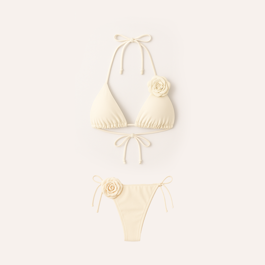 JASMINE Triangle Bikini Off White